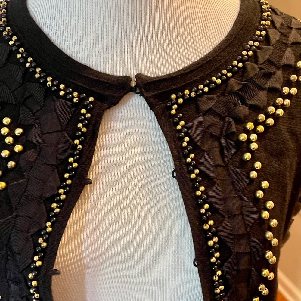 Milly Of New York Beaded Bolero Style Sweater in Black - Picture 5 of 12